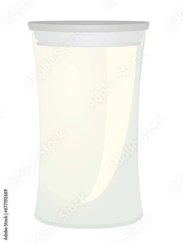 Empty glass container. vector illustration