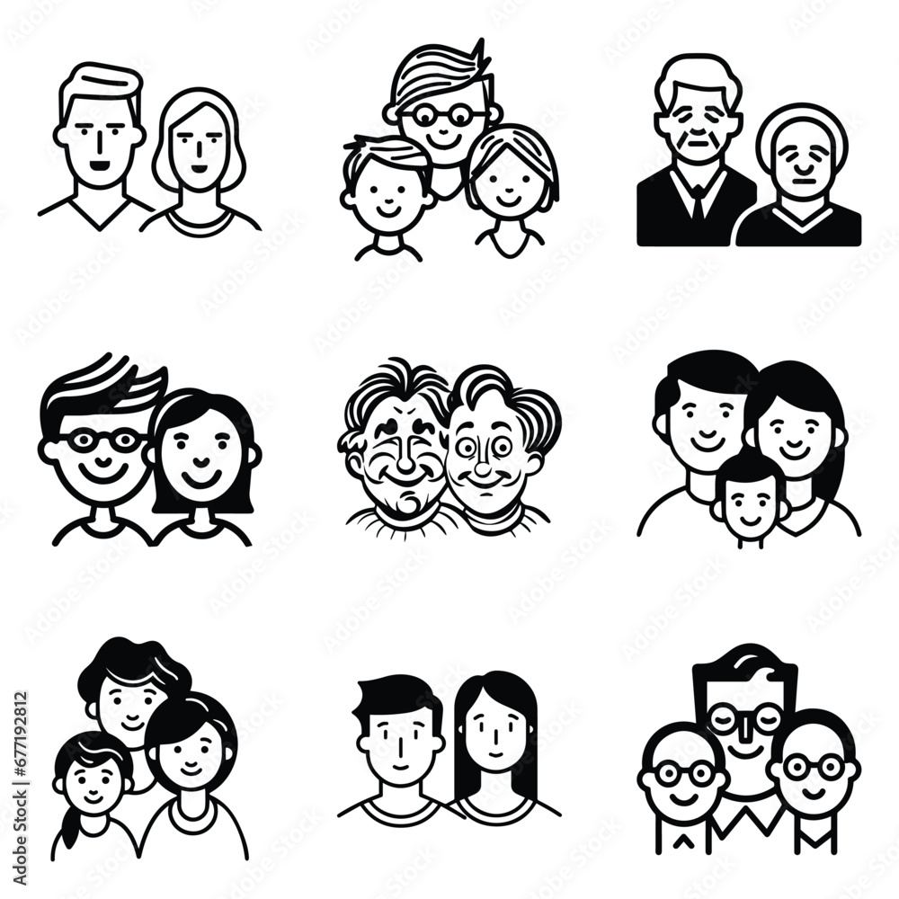 Peoples Flat Icon Set Isolated On White Background Peoples Flat Icon Set Isolated On White Background
