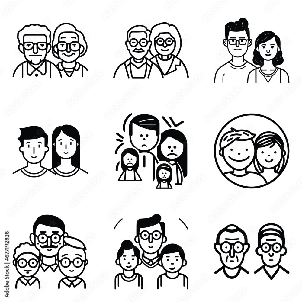 Peoples Flat Icon Set Isolated On White Background Peoples Flat Icon Set Isolated On White Background