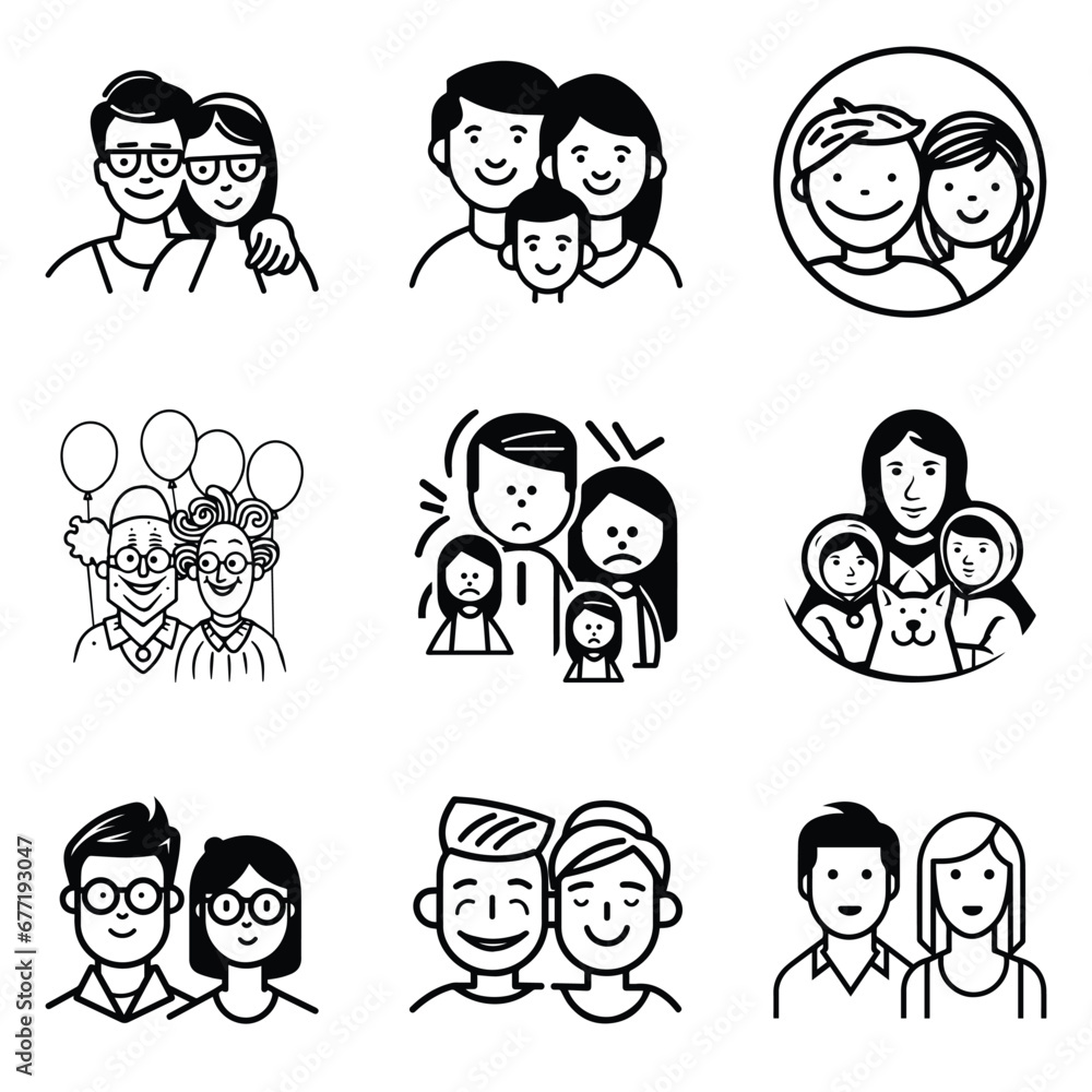 Peoples Flat Icon Set Isolated On White Background Peoples Flat Icon Set Isolated On White Background