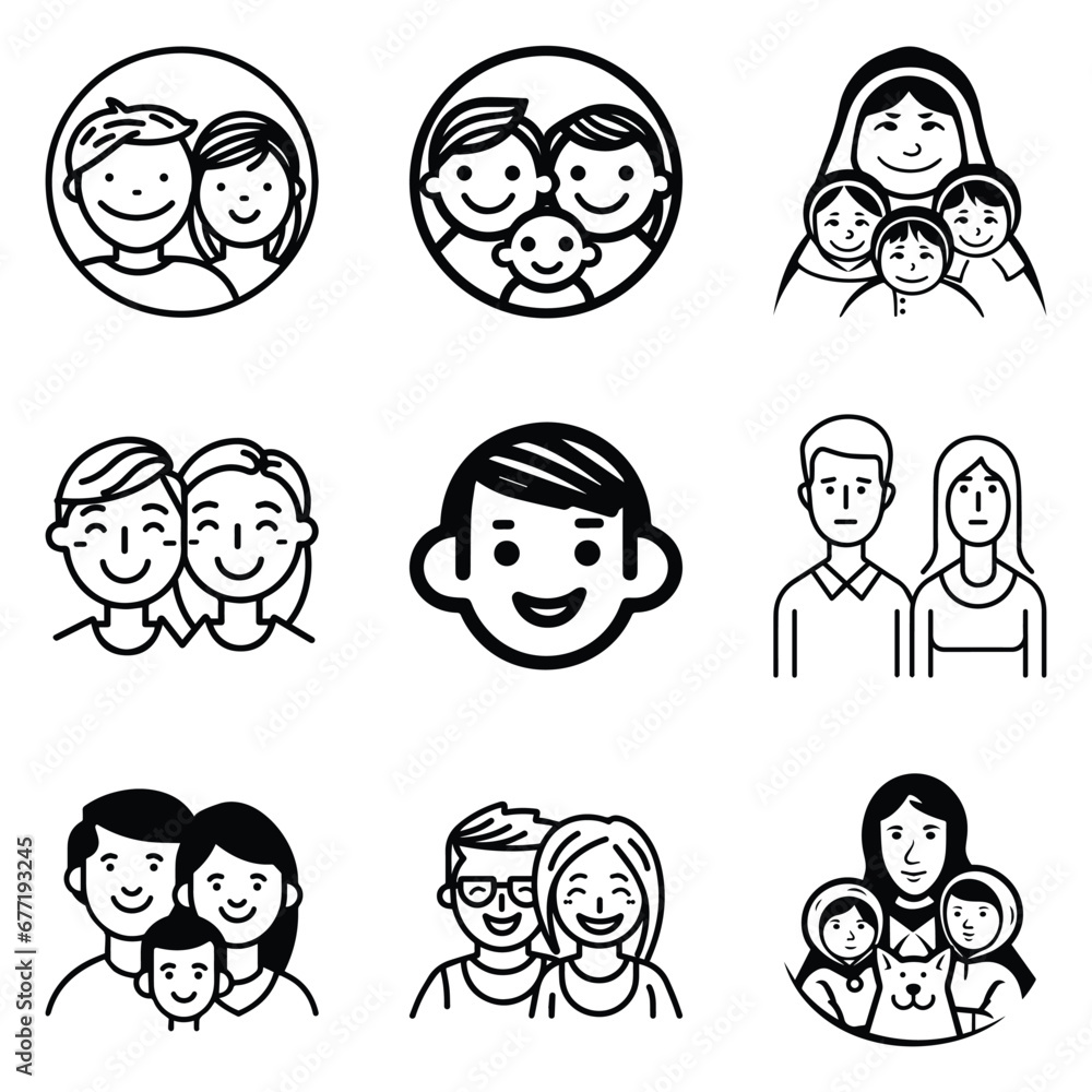 Peoples Flat Icon Set Isolated On White Background Peoples Flat Icon Set Isolated On White Background
