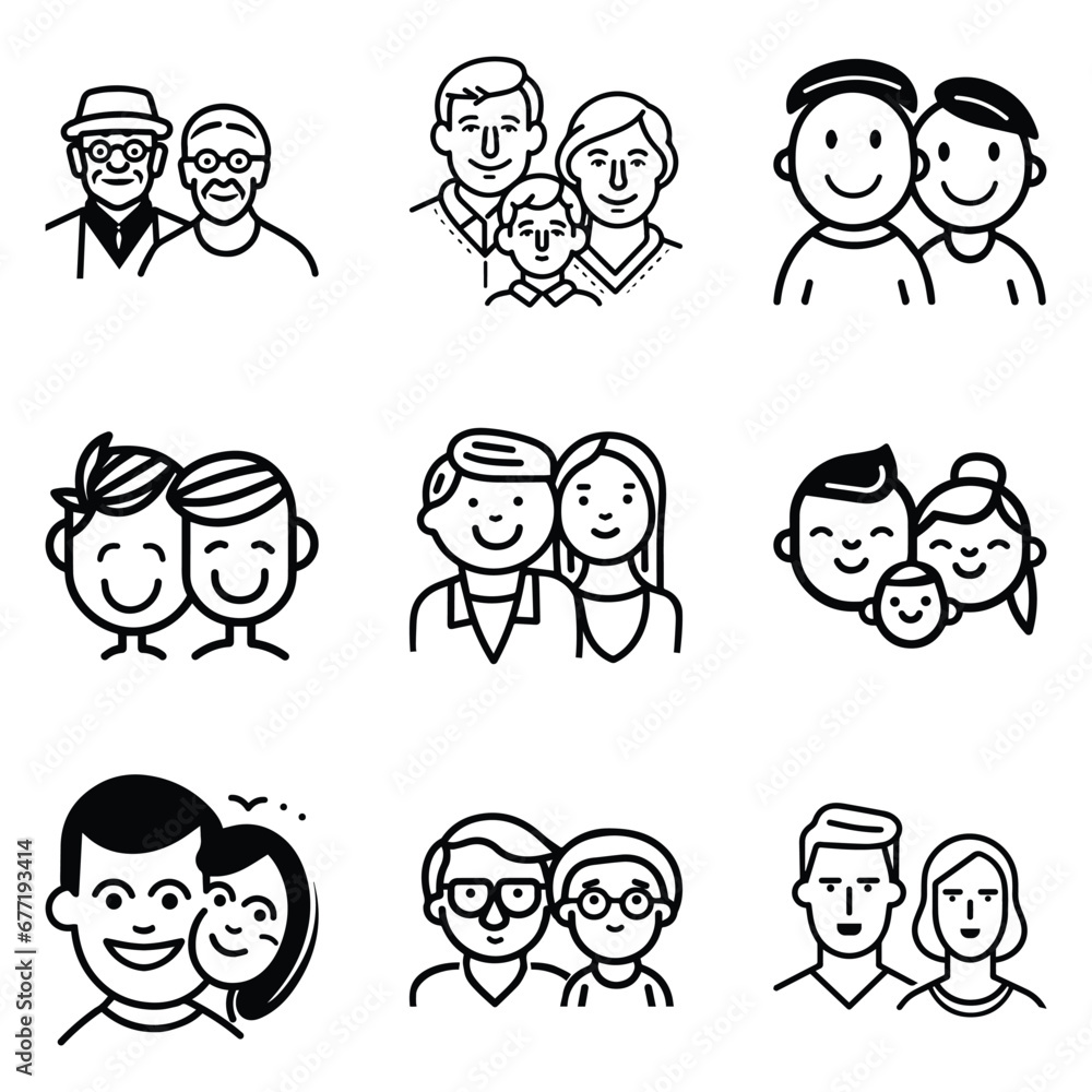 Peoples Flat Icon Set Isolated On White Background Peoples Flat Icon Set Isolated On White Background