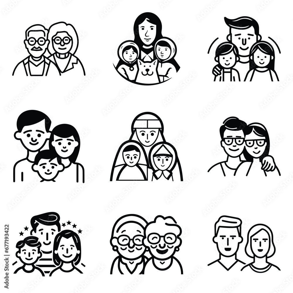 Peoples Flat Icon Set Isolated On White Background Peoples Flat Icon Set Isolated On White Background