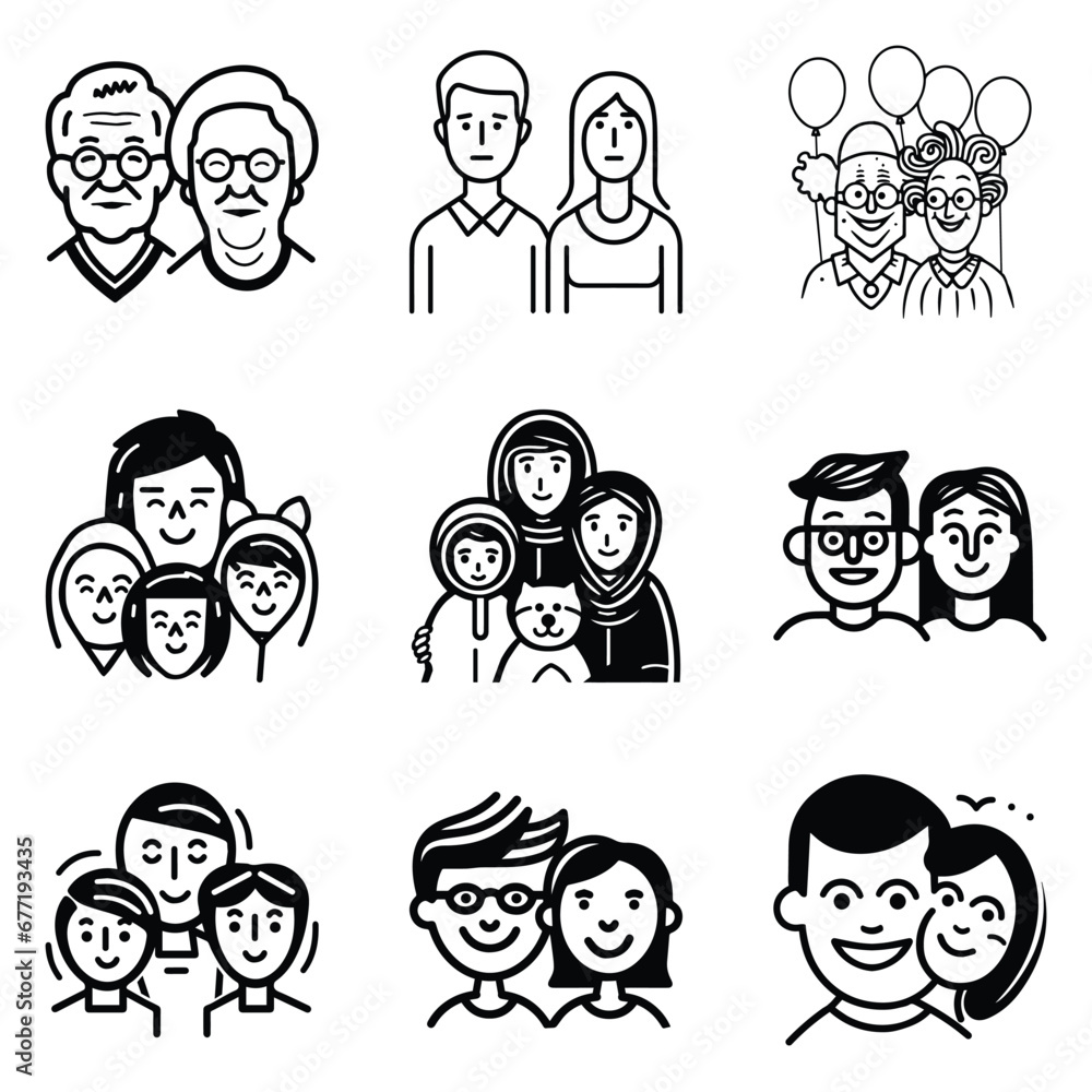 Peoples Flat Icon Set Isolated On White Background Peoples Flat Icon Set Isolated On White Background