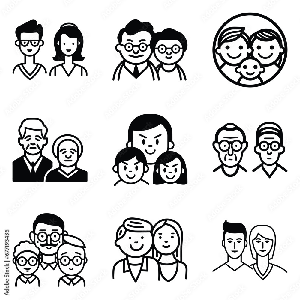 Peoples Flat Icon Set Isolated On White Background Peoples Flat Icon Set Isolated On White Background