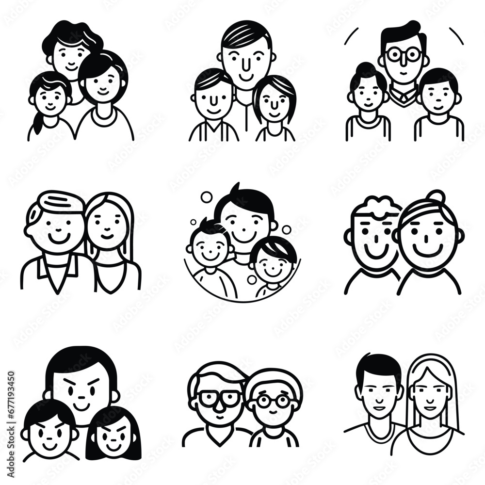 Peoples Flat Icon Set Isolated On White Background Peoples Flat Icon Set Isolated On White Background