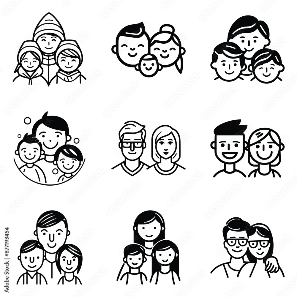 Peoples Flat Icon Set Isolated On White Background Peoples Flat Icon Set Isolated On White Background