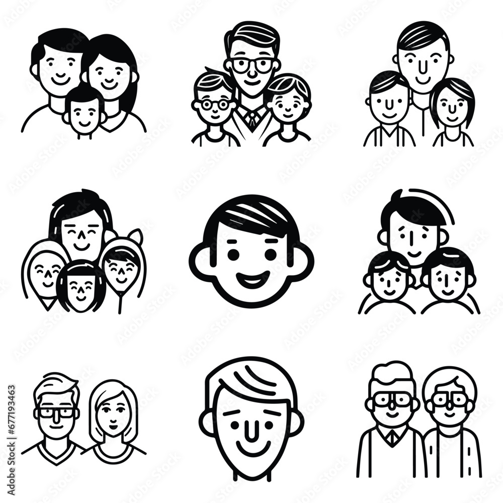 Peoples Flat Icon Set Isolated On White Background Peoples Flat Icon Set Isolated On White Background
