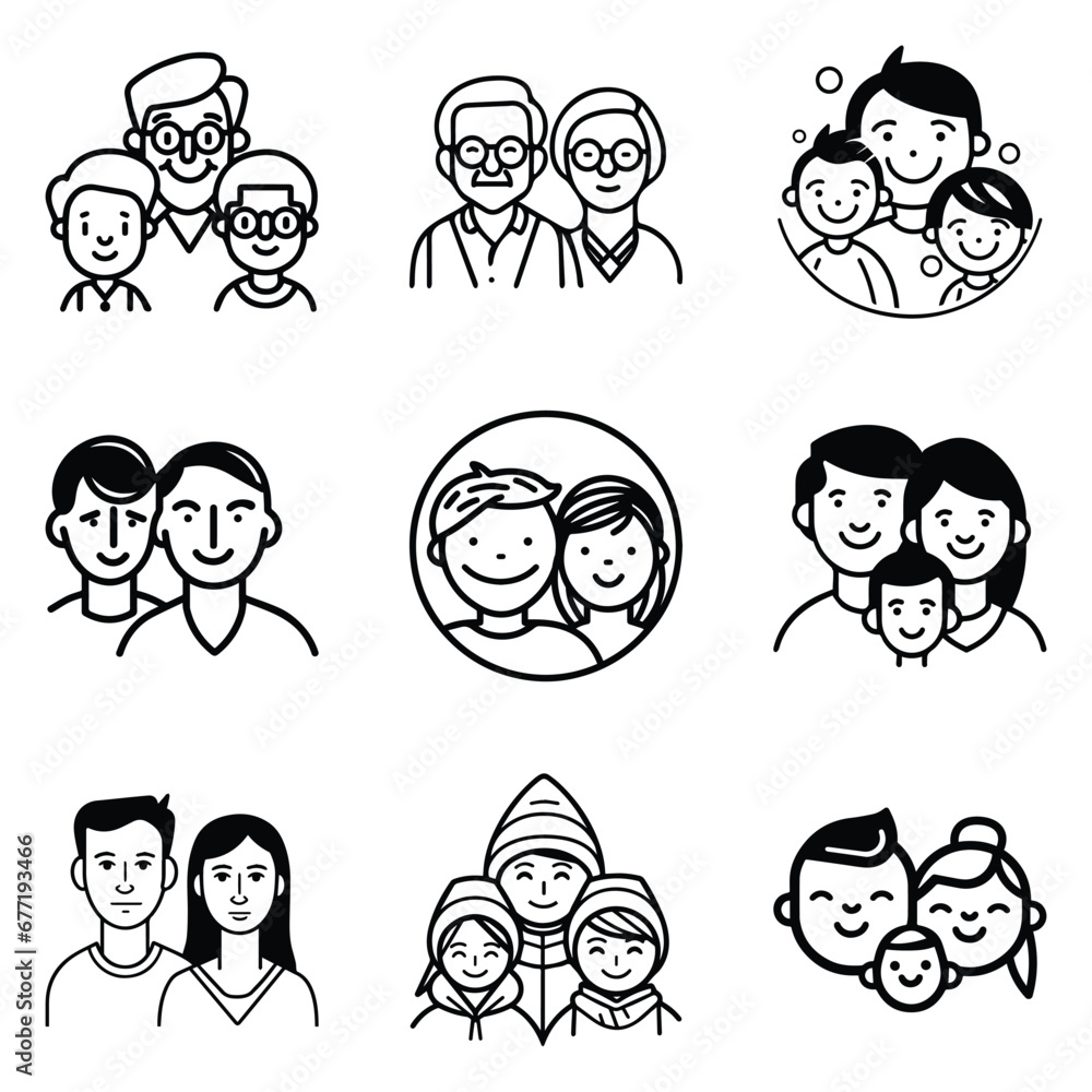 Peoples Flat Icon Set Isolated On White Background Peoples Flat Icon Set Isolated On White Background