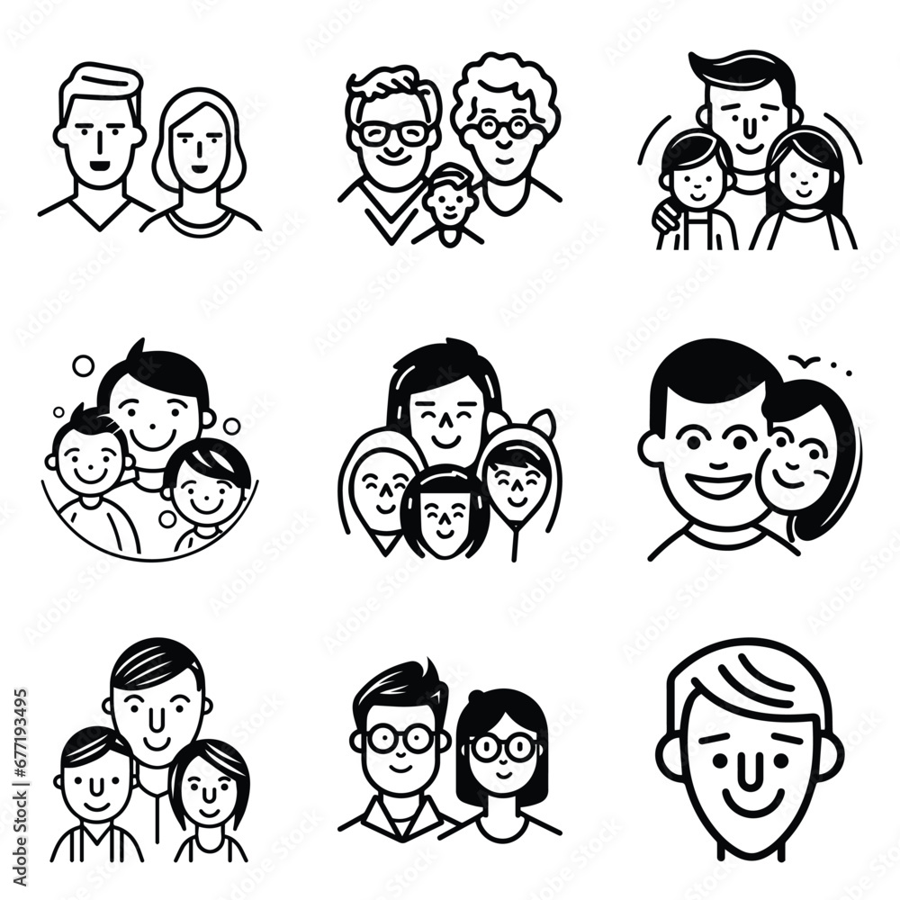 Peoples Flat Icon Set Isolated On White Background Peoples Flat Icon Set Isolated On White Background