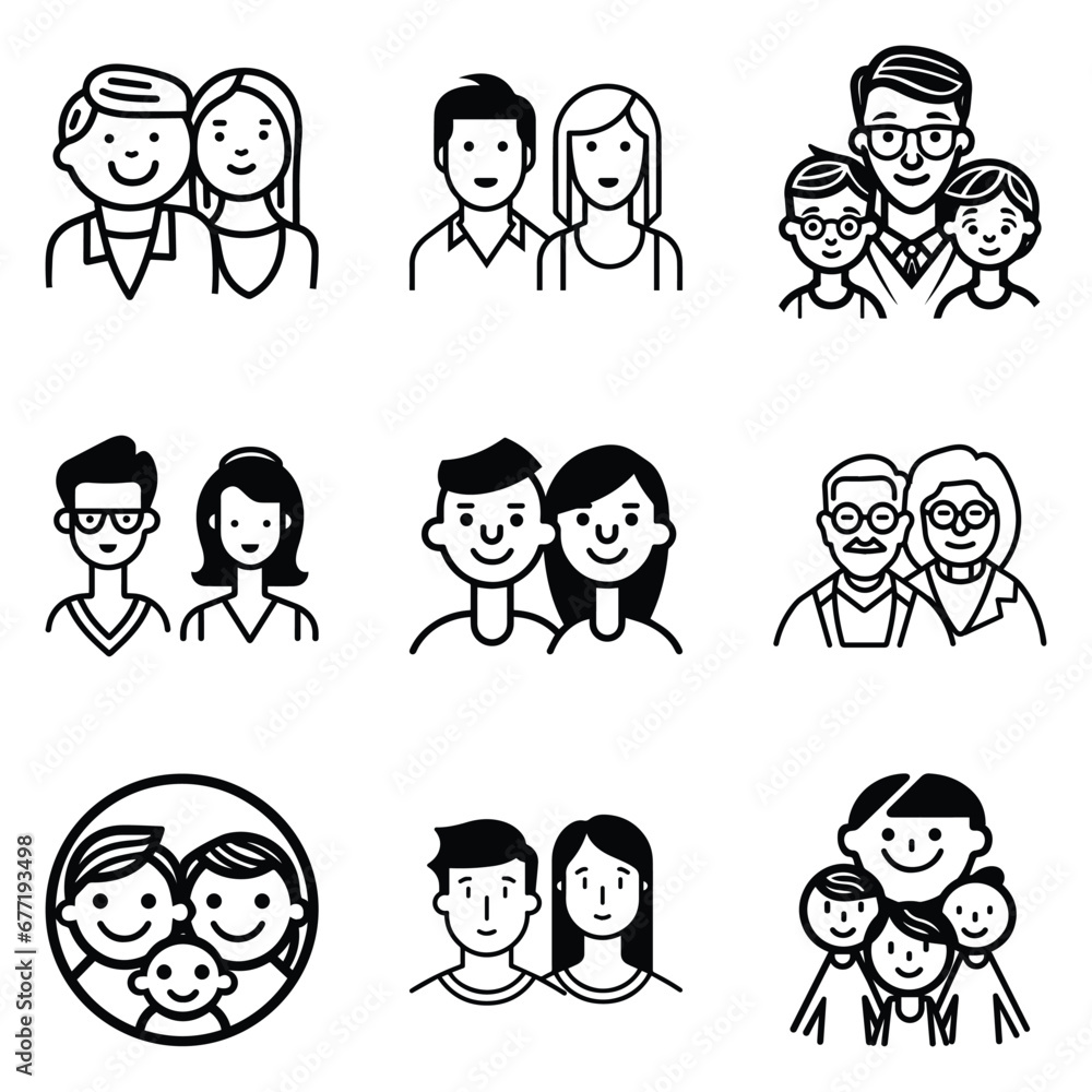 Peoples Flat Icon Set Isolated On White Background Peoples Flat Icon Set Isolated On White Background