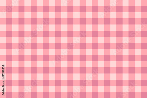 Pastel pink checkered fabric background, seamless pattern.
