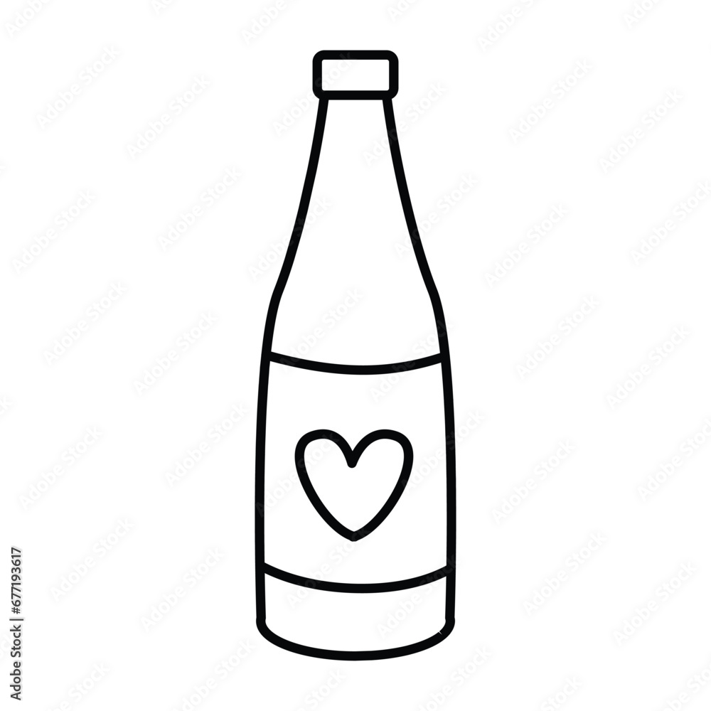 Champagne Icon in Line Style Champagne Icon in Line Style
