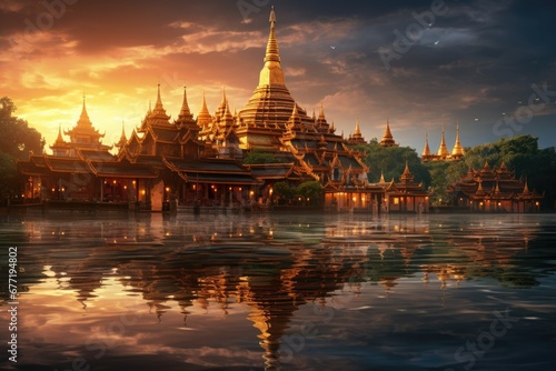 Golden Temple in Myanmar
