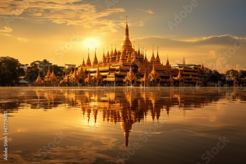 Golden Temple in Myanmar