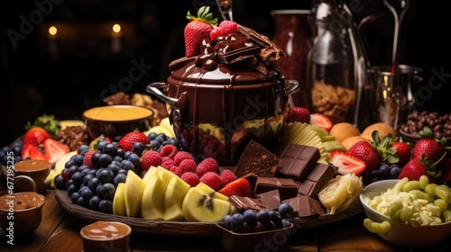 Dream dessert with chocolate and berries © cherezoff