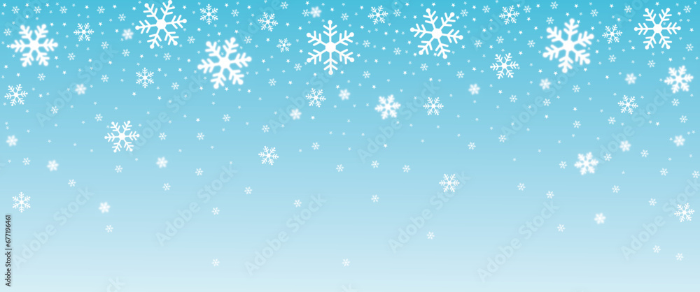 Blue teal christmas background with snowflakes. Vector eps