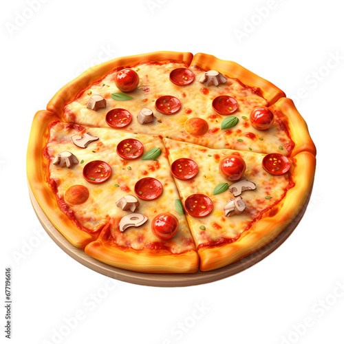 Pizza on transparent background