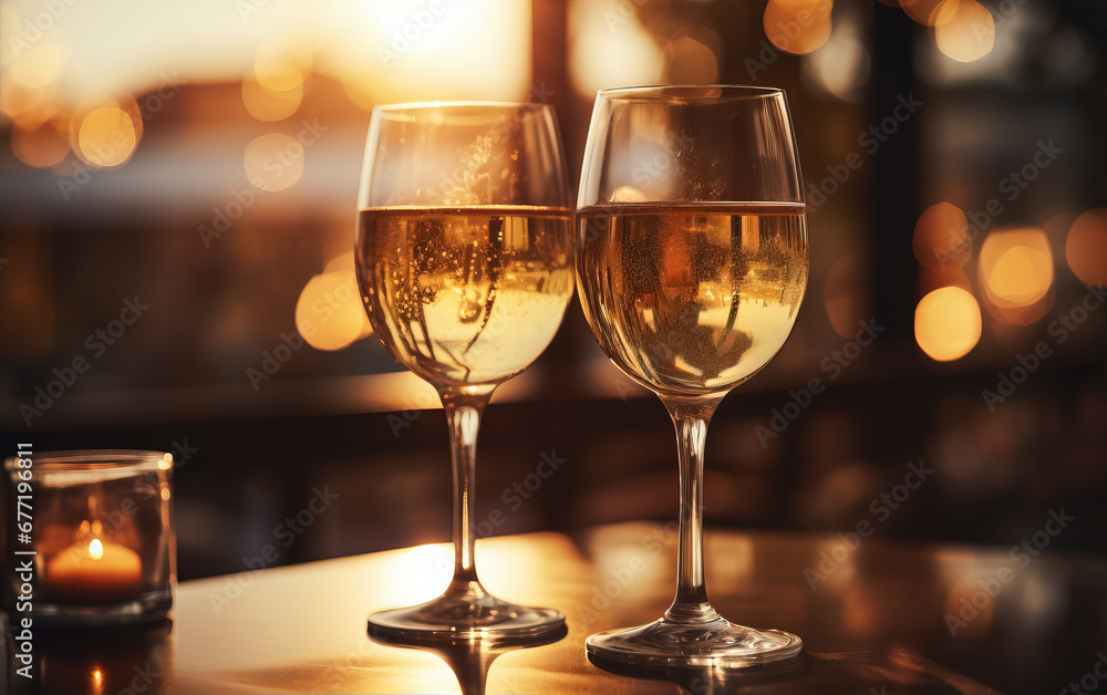 Wine glasses at holiday party,created with Generative AI tecnology. Wine glasses at holiday party,created with Generative AI tecnology.