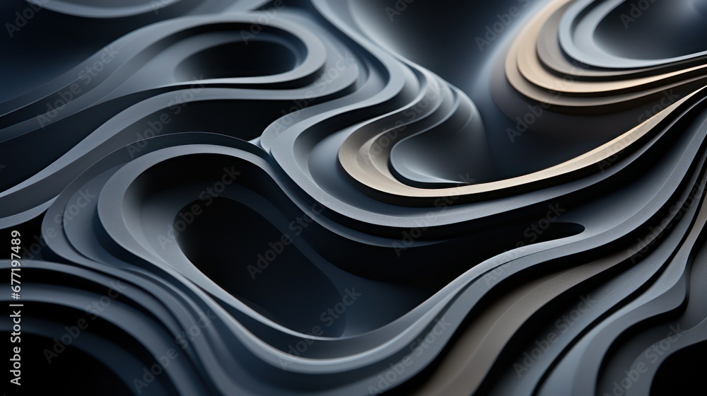 Obraz premium Abstract wavy surface in black and white colors