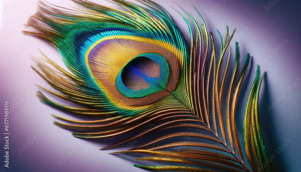 Obraz premium Vibrant Peacock Feather Close-Up