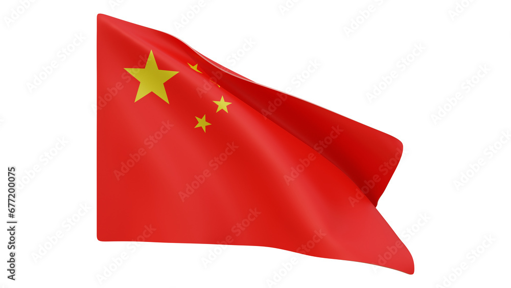 China flag realistic 3d render isolated, chinese flag isolated, chinese flag background China flag realistic 3d render isolated, chinese flag isolated, chinese flag background