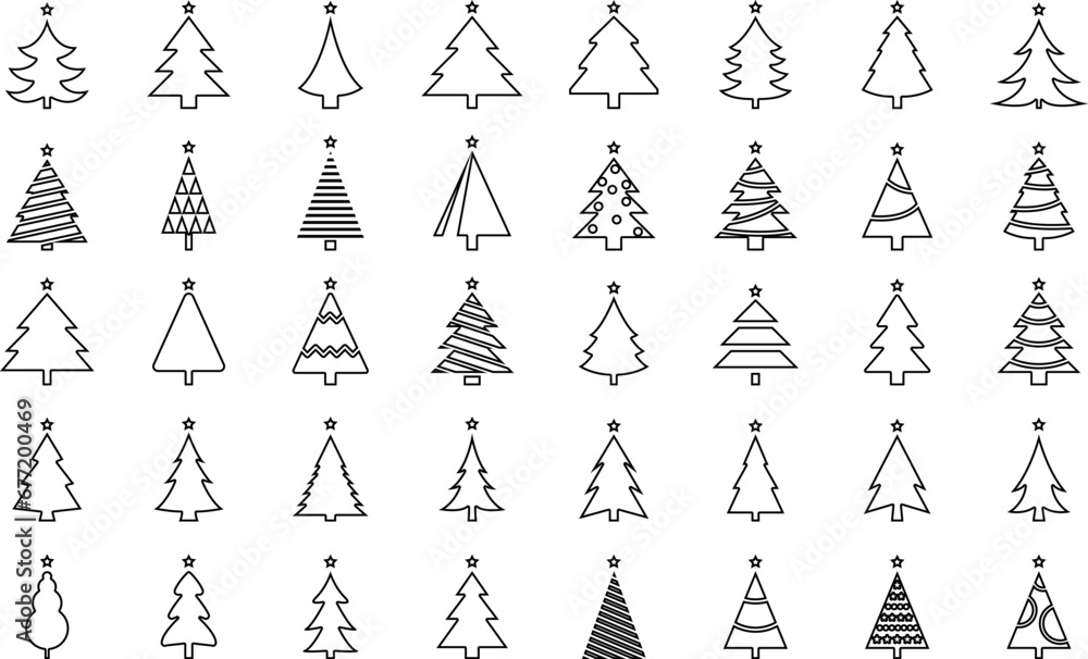Christmas tree, spruce, pine line icon vector image. Christmas tree, spruce, pine line icon vector image.