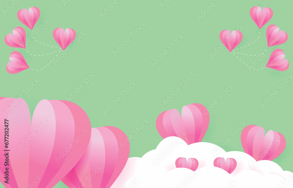 Valentine's Day card green background with pink hearts ,gift, greeting, illustration, graphic, template, text, hearts, valentines day, red, abstract, brochure, wedding, vector, valentines, pattern, 