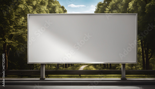 blank white Mockup template for billboard outdoor advertising posters