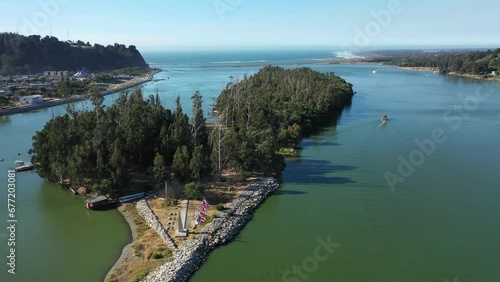 Memorial to vistims of earthqueake and tsunami in Orrego island in Constitución Chile photo