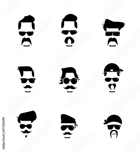 Vector international men's mustache vector illustration design