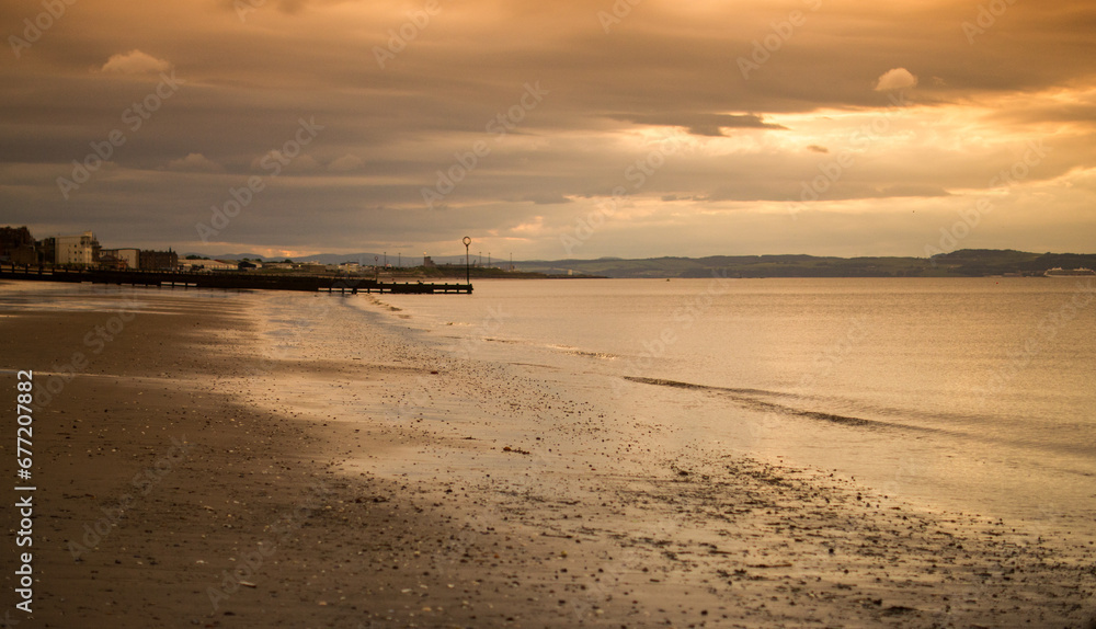 Joppa beach along the shore of the Firth of Forth