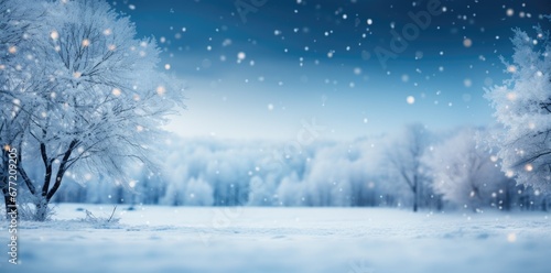 winter landscape with trees and snow