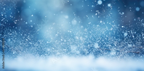 Winter snowflakes blurry christmas background