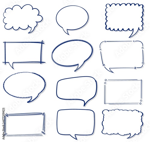 set of speech bubbles
