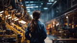 Portrait of a  female  engineer in a factory
