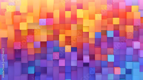 abstract background with orange and purple cubes