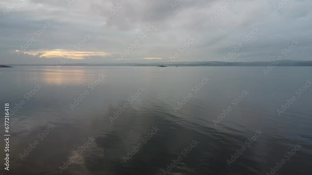 Drone show looking towards Crammon island over the Firth of Forth Drone show looking towards Crammon island over the Firth of Forth