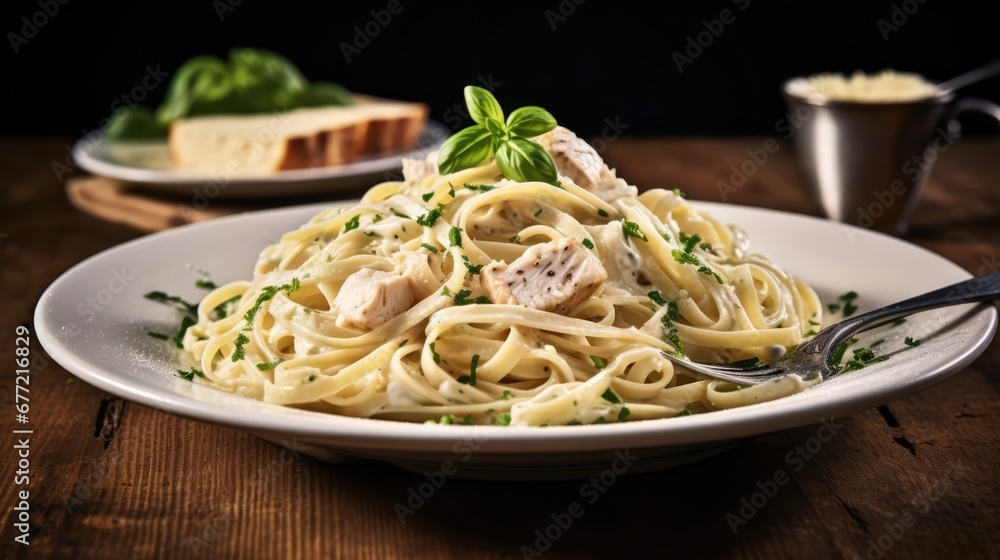 Fettuccine alfredo with chicken Fettuccine alfredo with chicken