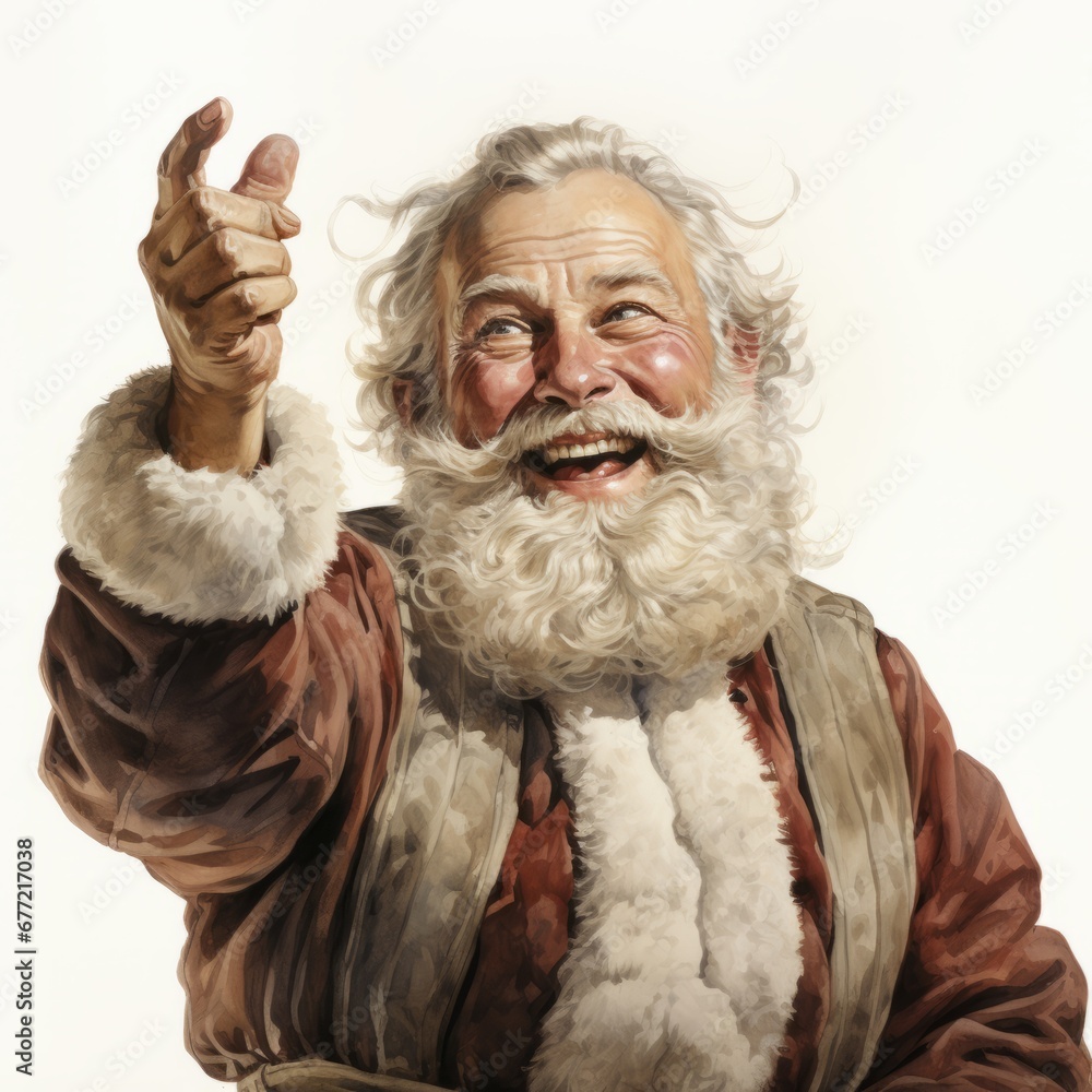 Obraz premium Smiling Santa Claus, AI generated