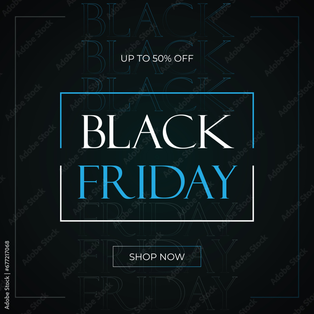 Vector black Friday sale social media post template