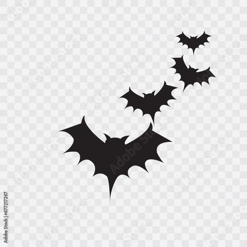 Halloween bats silhouettes. Vector icons.