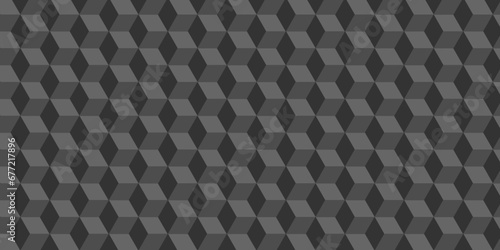 Black and gray geometric block cube structure mosaic and tile square background. Seamless geometric pattern abstract background. abstract cubes geometric wall or grid backdrop hexagon technology. © MdLothfor