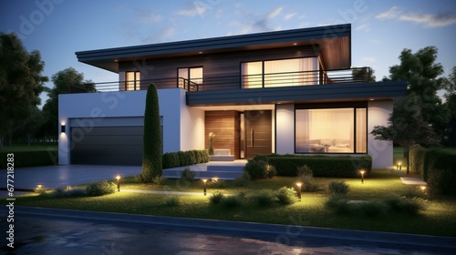 a nice looking duplex house 3d rendering © Amena