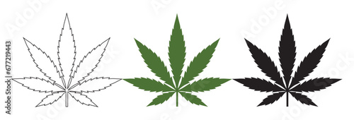 cannabis leaf vector illustration isolated on white and transparent 