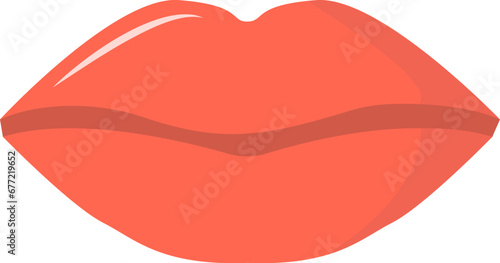 lips kiss love. romantic sexy red glamour cartoon minimalistic icon valentines day element. vector cartoon minimalistic flat object.