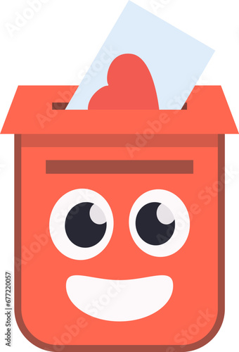 valentines day letter. cartoon romantic love 14 February party celebration, letters envelope gift box. vector cartoon minimalistic flat object collection.