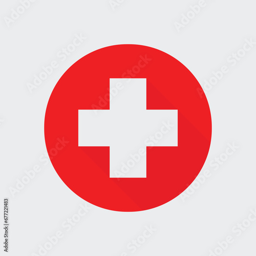 Red cross medical sign, hospital mark 