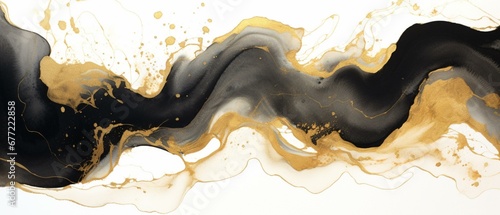 Abstract marble texture with gold splashes, luxury background, Natural luxury abstract fluid art watercolor in alcohol ink technique, Generative AI