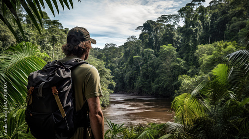 Pictures of adventures in the rainforest Hikers encounter plants, animals, wild people, and mysteries. photo
